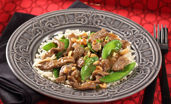 Beef with Snow Peas and Cashews