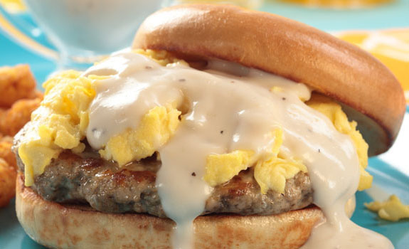 Breakfast Bagel Burger