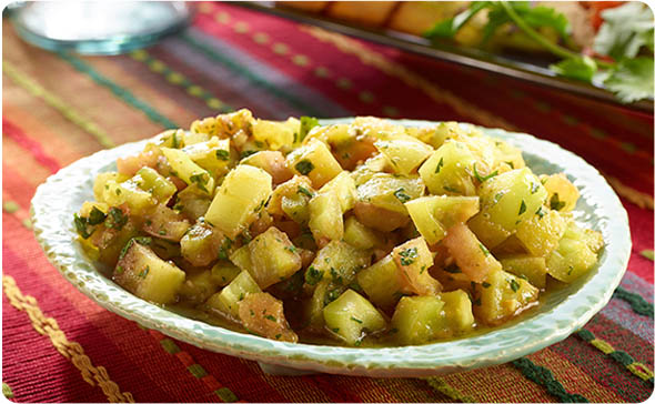 Grilled Green Tomato and Cilantro Salsa