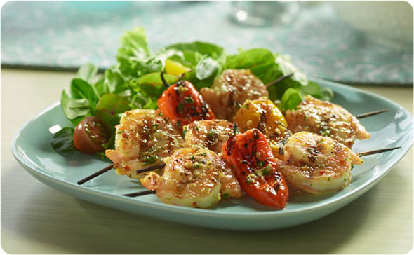 Grilled Shrimp and Sweet Bell Peppers
