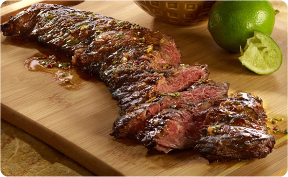 Latin Fried Garlic and Cilantro Skirt Steak