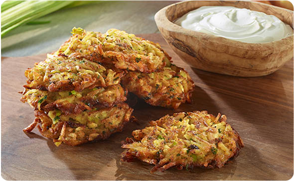 Leek, Potato And Apple Latkes