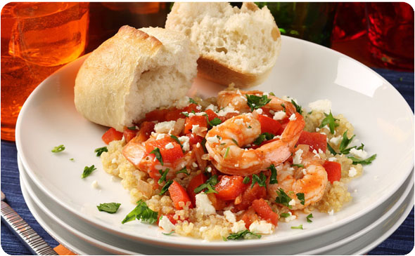 Mediterranean Quinoa with Shrimp