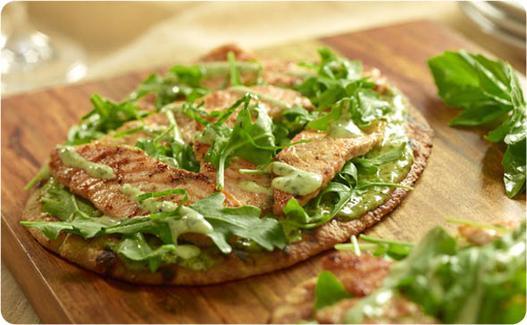 Salmon Pesto Flat Bread