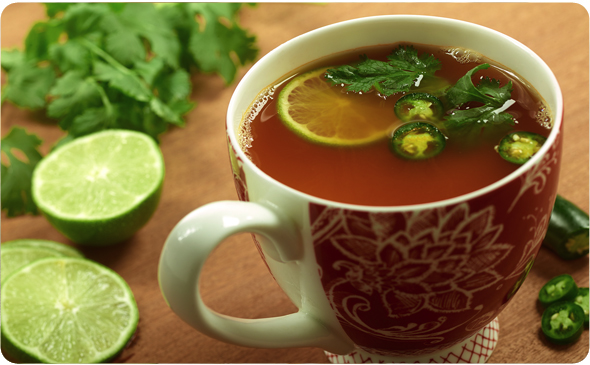 Spiced Cilantro Lime Savory Sipping Broth