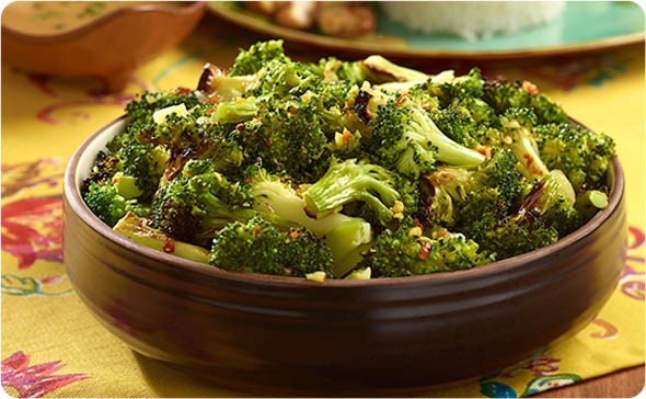 Spicy Thai Broccoli with Ginger, Pan Grill