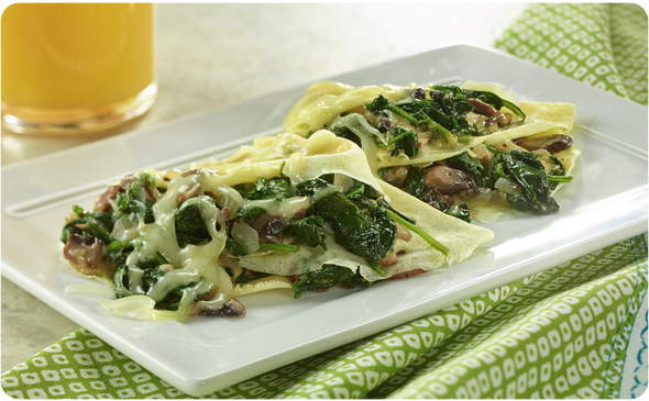 Spinach and Mushroom Crepes