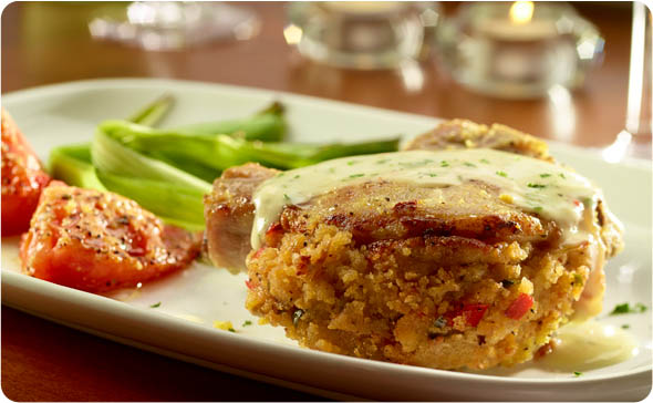 Stuffed Pork Chops with Mexican Cornbread