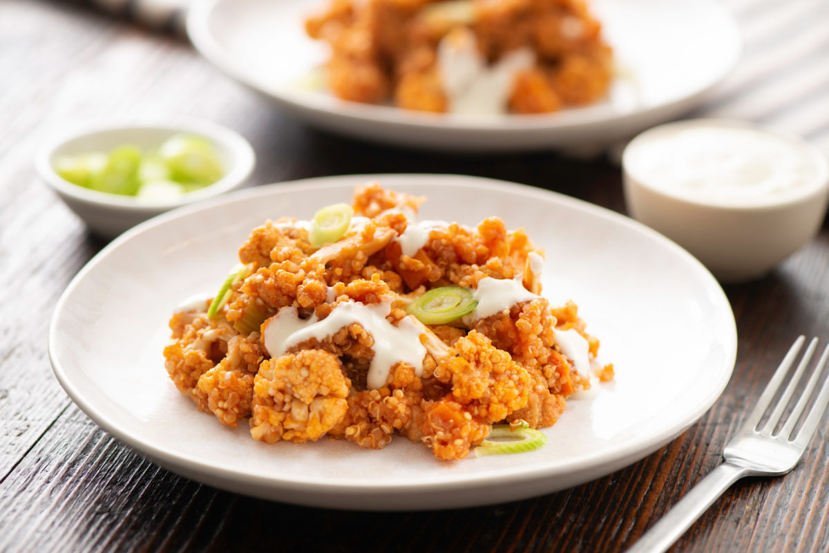 Slow Cooker Buffalo Cauliflower with Quinoa