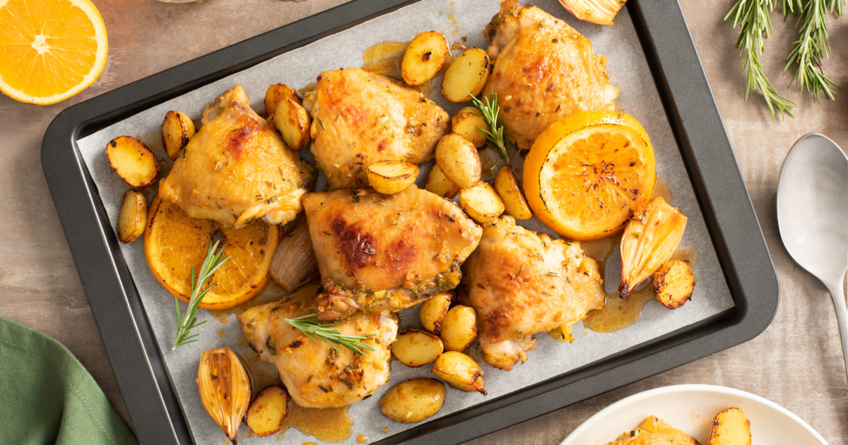 Honey Orange Sheet Pan Chicken Thighs - Better Than Bouillon