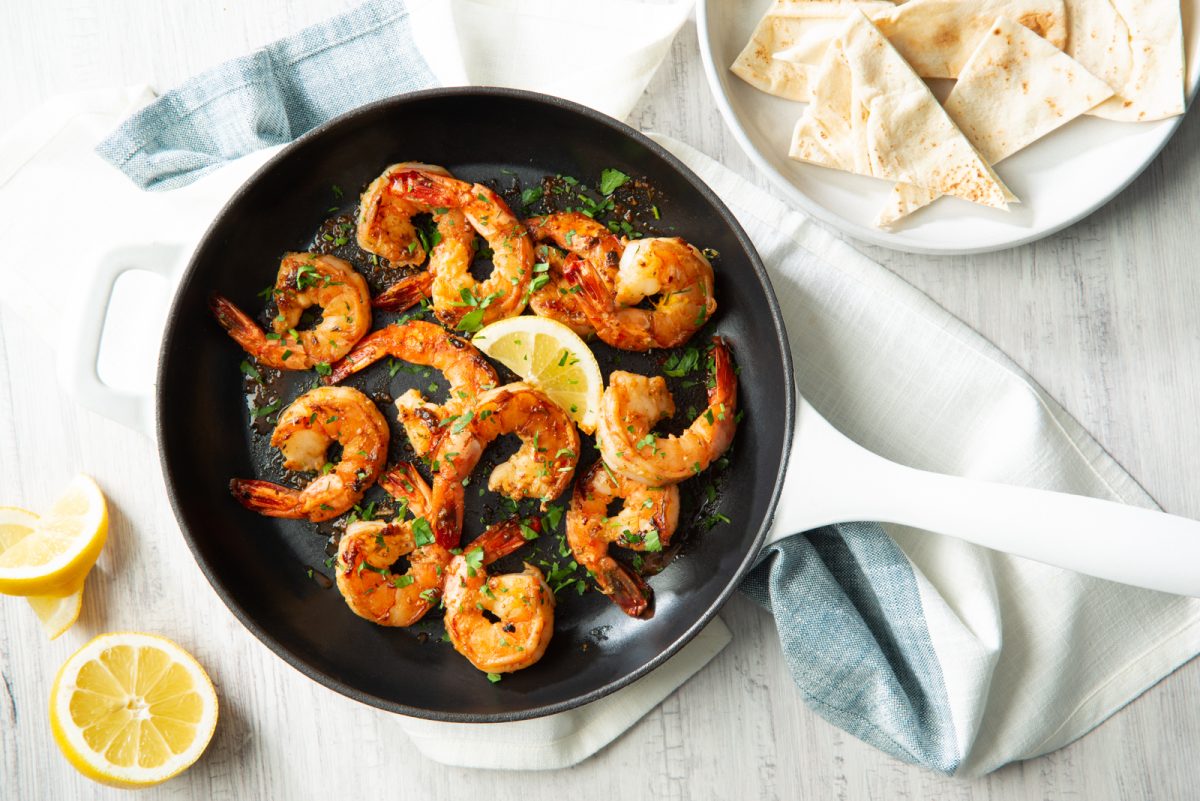 Greek-Style Sizzling Shrimp Skillet