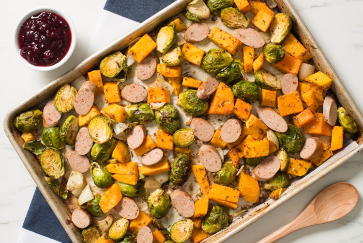 Turkey Sausage Sheet Pan Dinner