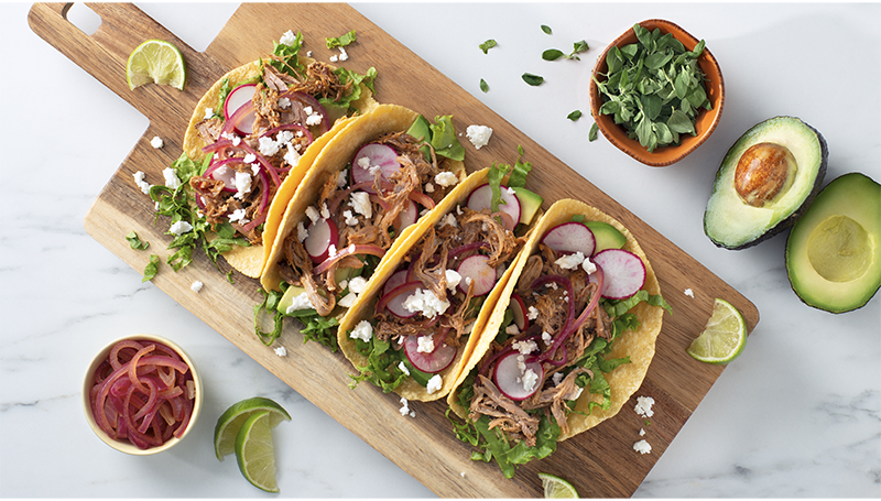 Citrus and Onion Pulled Pork Tacos