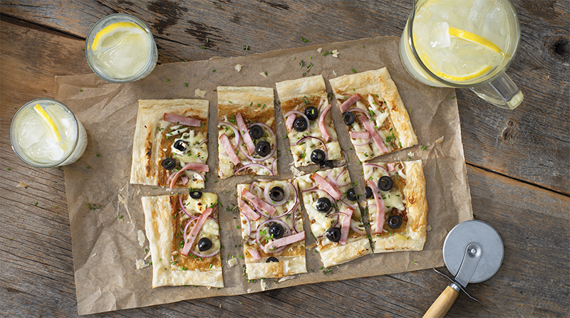 Savory Onion & Ham Flatbread