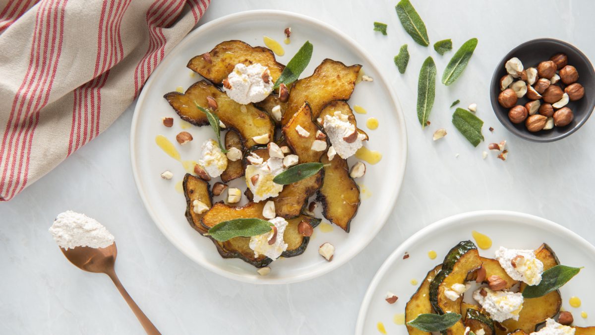 Maple Glazed Squash with Ricotta and Sage