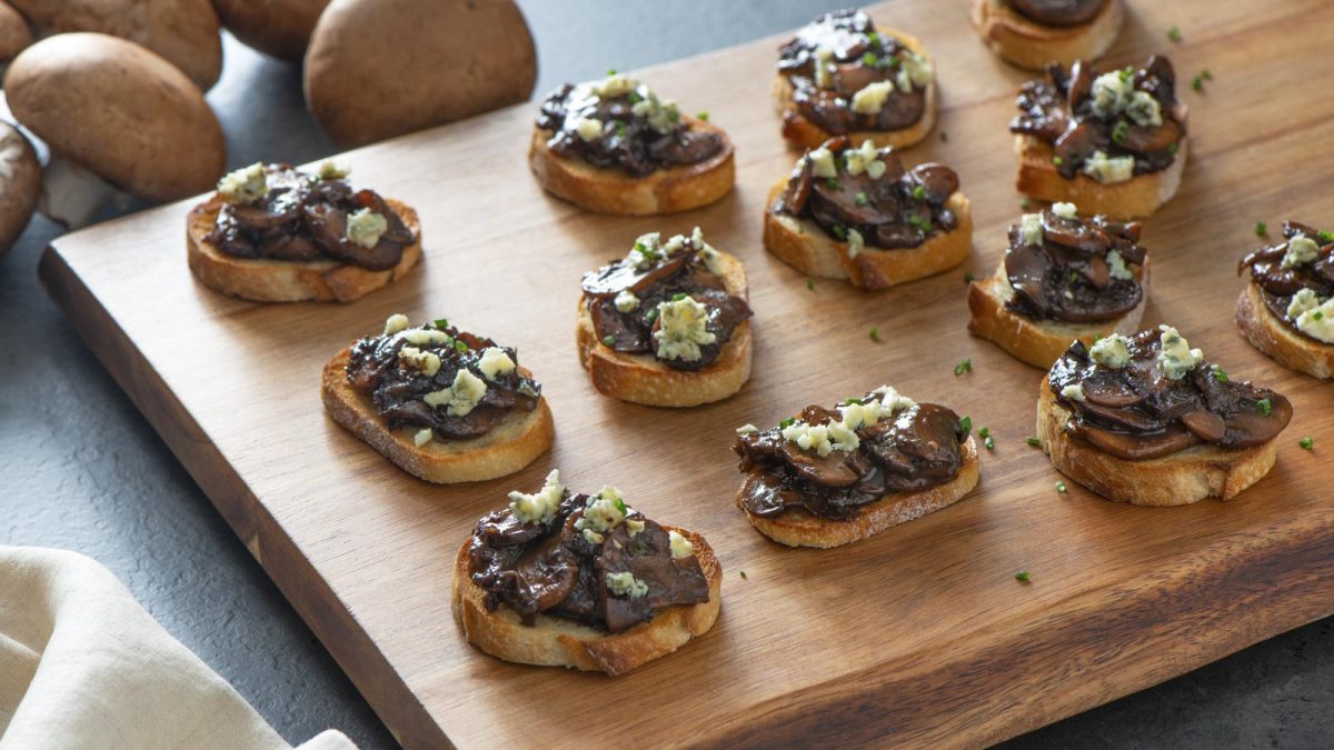 Mushroom and Blue Cheese Toasts