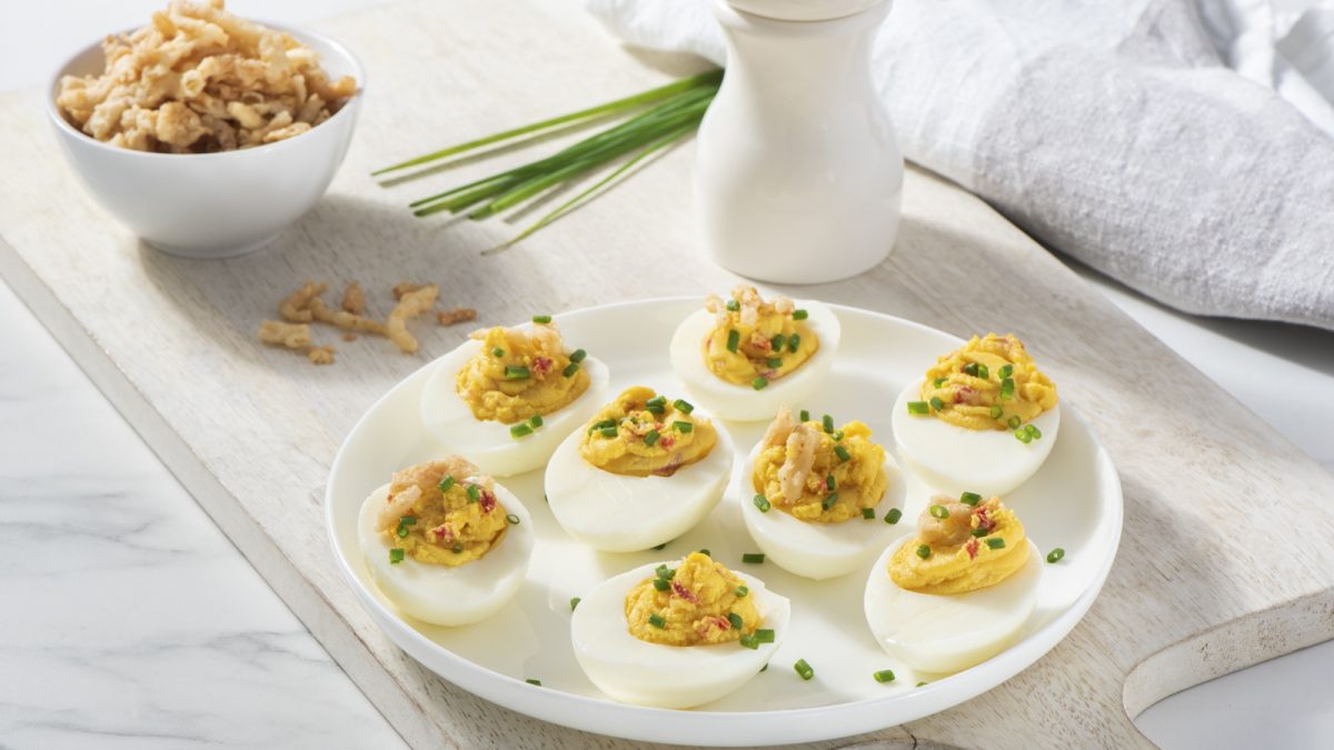 Roasted Garlic Deviled Eggs