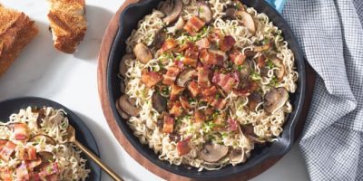Recipe image for One-Pot Ramen and Mushroom Carbonara