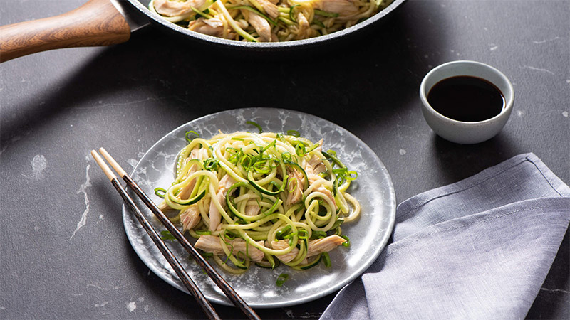 Stir-Fried Chicken and Zoodle Chow Mein