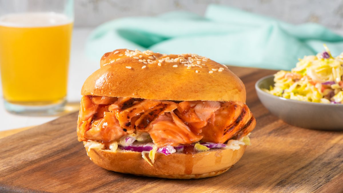 Barbecued Pulled Salmon Sandwiches