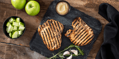 Grilled Pork Chops with Applesauce recipe