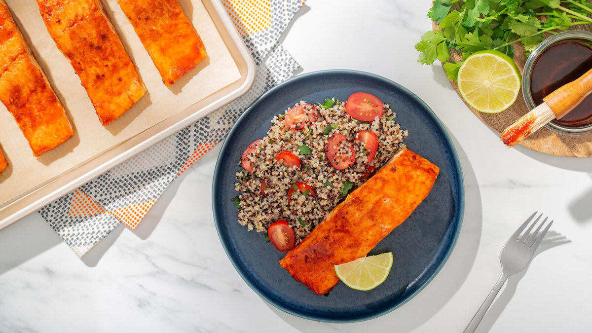 Maple Adobo Baked Salmon