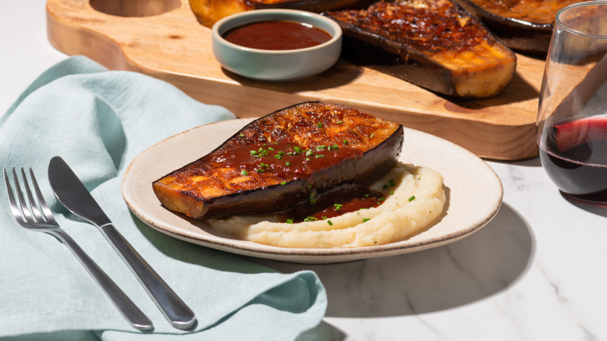 Eggplant Steak with Red Wine Sauce