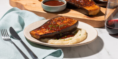 Eggplant Steak with Red Wine Sauce recipe