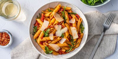 Penne Arrabbiata with Harissa and Herbs recipe