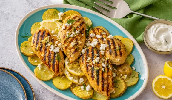 Grilled Greek Chicken Dinner