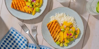 Mojo Grilled Adobo Tofu with Avocado Citrus Salsa recipe