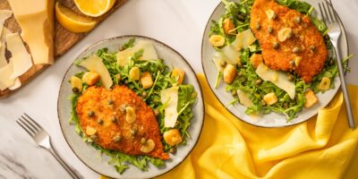Warm Chicken Piccata Arugula Salad recipe