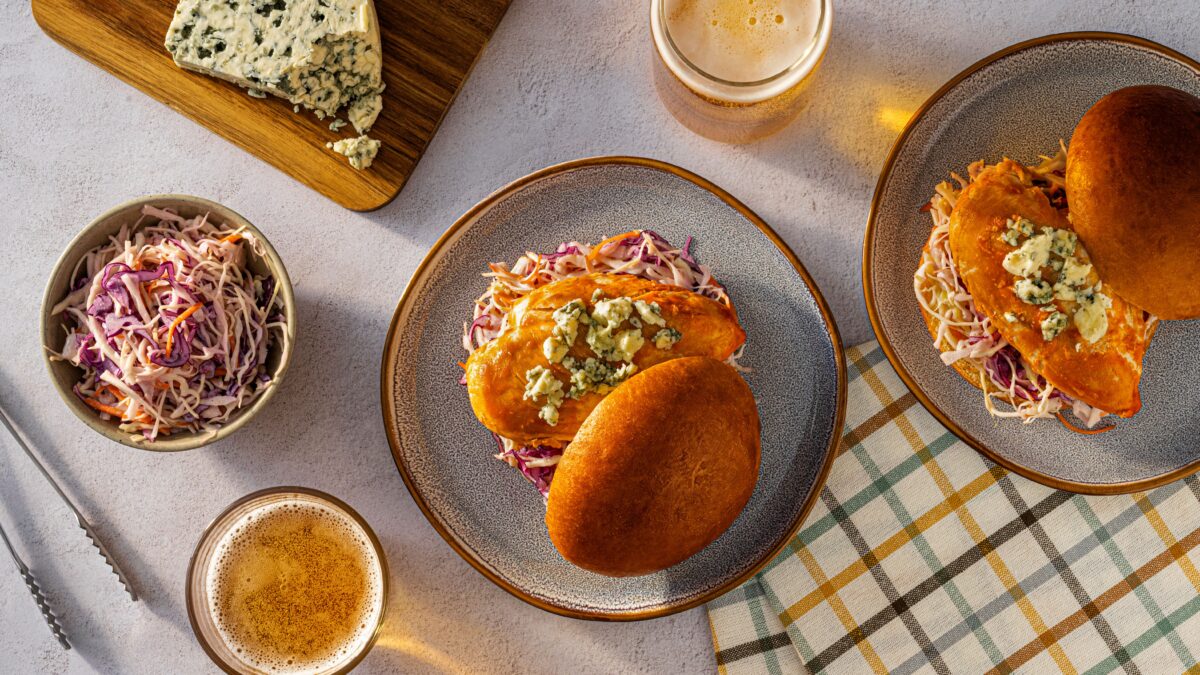 Buffalo Chicken Sandwich with Ranch Slaw