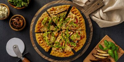Grilled Mushroom White Pizza recipe