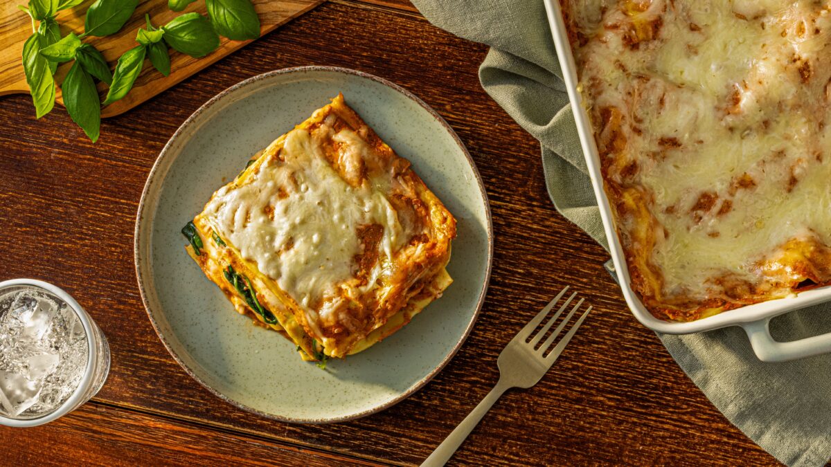 Vegetarian Rosé Lasagna with Spinach