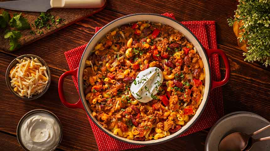 One Pot Chili Mac & Cheese