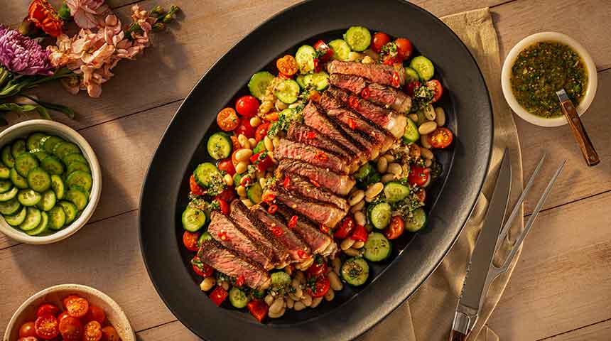 Chimichurri Beef & Warm Bean Salad