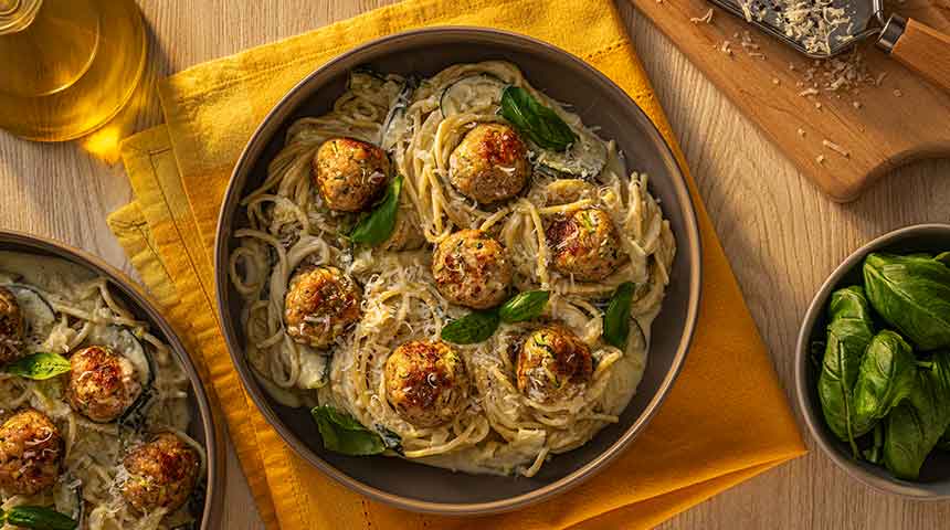 Zucchini Chicken Meatball Pasta